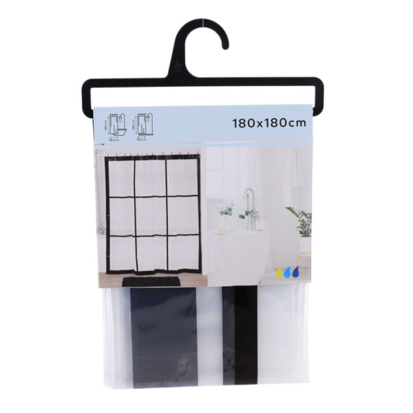 TENDANCE BATH CURTAIN 180X180 CM PEVA, TRANSPARENT, NEO RETRO - Image 3