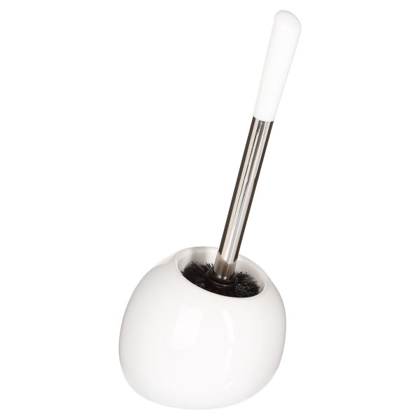 FIVE TOILET BRUSH SUN, PVC + STAINLESS STEEL + CERAMIQUE, WHITE