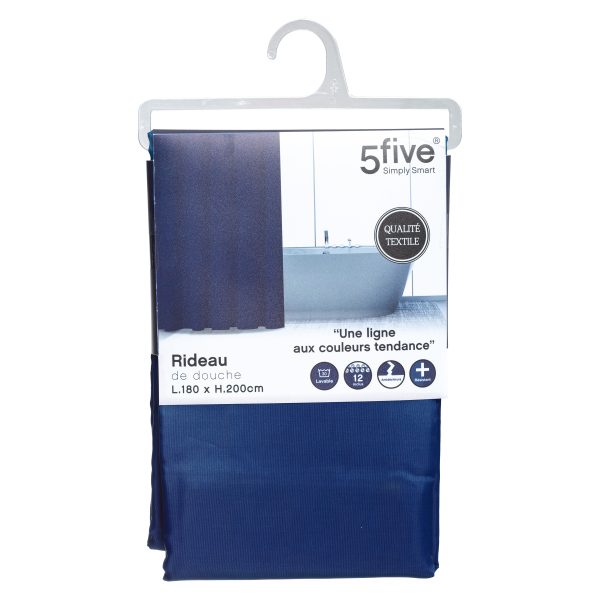 FIVE SHOWER CURTAIN MARINE 180X180CM POLYESTER DARK BLUE - Image 4