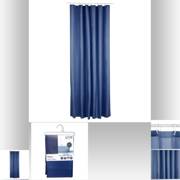 FIVE ZAVJESA ZA TUŠ MARINE 180X180CM POLIESTER TAMNO PLAVA - Image 6