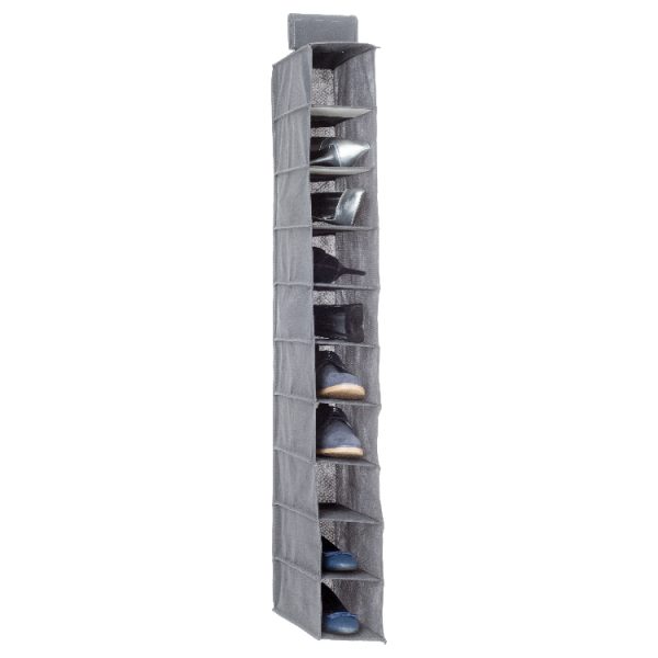 FIVE HANGING CLOTHES ORGANIZER, 15X30X120 CM, POLYPROPYLENE/CARTON, GRAY