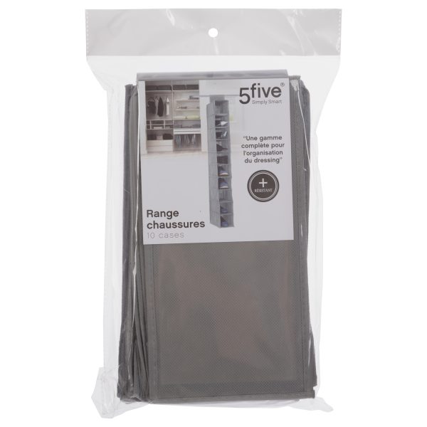 FIVE HANGING CLOTHES ORGANIZER, 15X30X120 CM, POLYPROPYLENE/CARTON, GRAY - Image 2