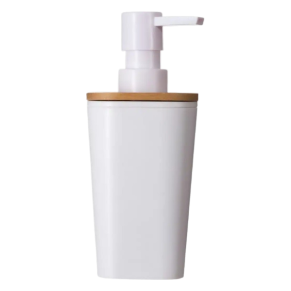 FIVE NATUREO SOAP DISPENSER, 17.5X7.5X7.3 CM, POLYSTYRENE/BAMBOU, WHITE - Image 2