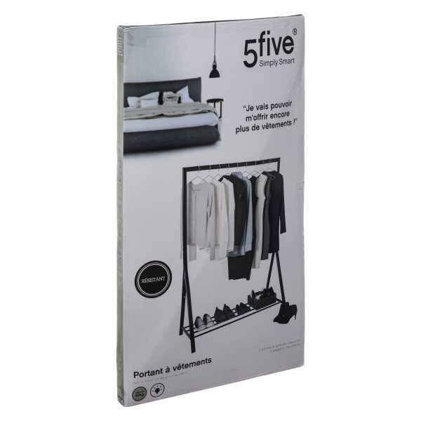 FIVE INDEPENDENT CLOTHES HANGER ATHENA 8 HOOKS 116.3X57X165CM METAL BLACK - Image 5