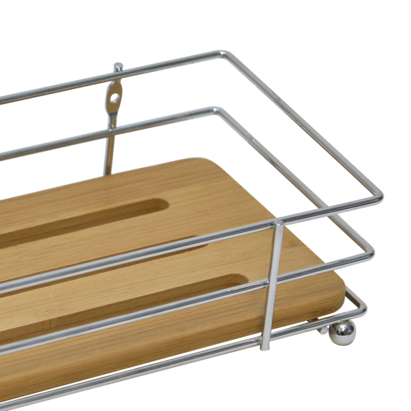 TENDANCE BASKET MDF BAMBOO, CHROME - Image 2