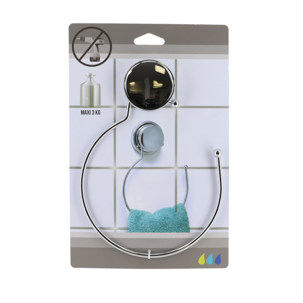 TENDANCE TOWEL HOLDER ROUND ON VACUUM CHROME - Image 2