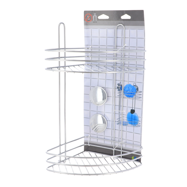 TENDANCE DOUBLE CORNER SHOWER BASKET, VACUUM, METAL, CHROME - Image 2