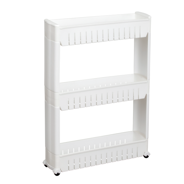 TENDANCE TRIPLE SHELF ON WHEELS PP, 12x54x72 cm, WHITE