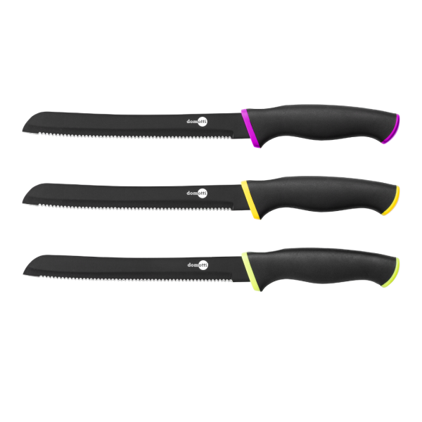 DOMOTTI BREAD KNIFE 20 CM, VARIOUS COLORS, NERO