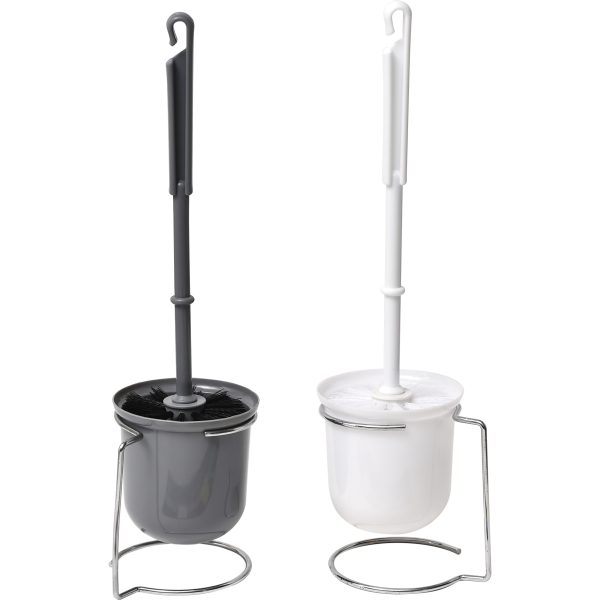 TENDANCE TOILET BRUSH WITH METAL HOLDER, WHITE/GRAY