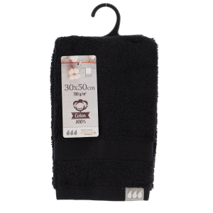 TENDANCE RUČNIK 30X50 CM, 100% PAMUK, CRNI