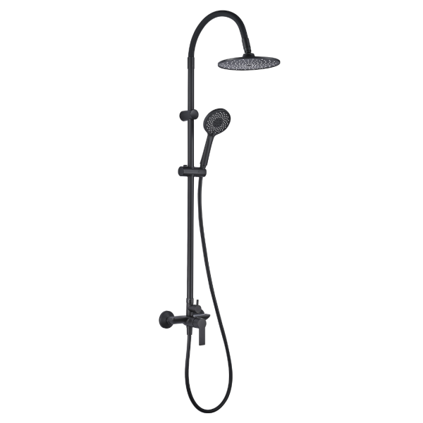 INTER CERAMIC SHOWER SYSTEM ALISADO WITH 1-FUNCTION SHOWER HANDLE AND 3-FUNCTION SHOWER WAND SILICONE/BRASS/SS201 MATT BLACK - Image 3