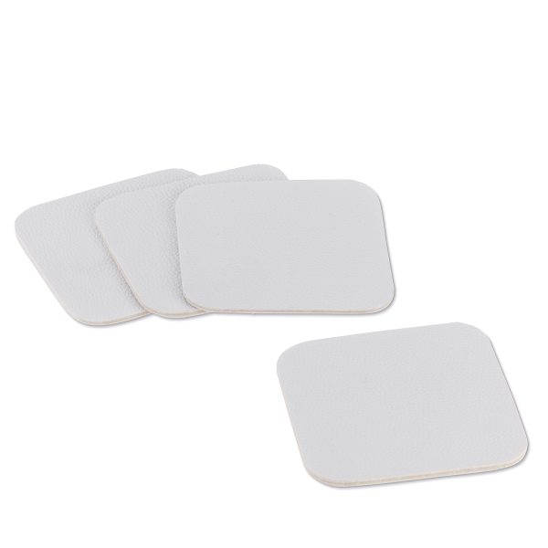 KELA SET OF KIMARA COASTERS, 10x10x0.2cm WHITE PU LEATHER 4/1 - Image 4