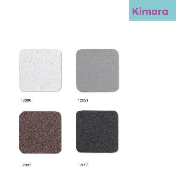 KELA SET OF COASTERS FOR KIMARA GLASSES, 10x10x0.2cm PU-LEATHER GRAY 4/1 - Image 6