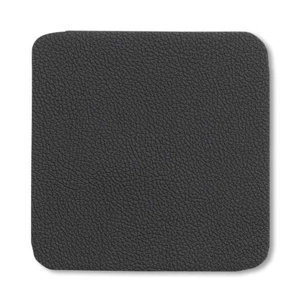 KELA SET OF COASTERS FOR KIMARA GLASSES, 10x10x0.2cm PU-LEATHER BLACK 4/1