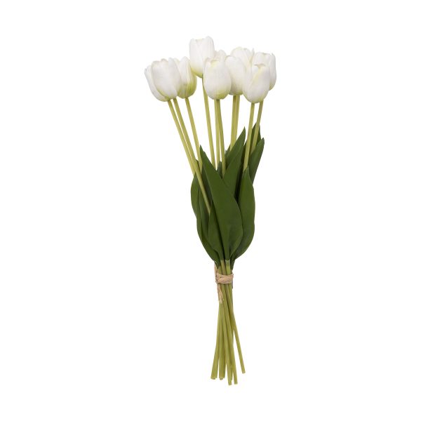 ATMOSPHERA UMJETNO CVIJEĆE BUKET 10 TULIPANA 48CM EVA/PVC/FER BIJELA