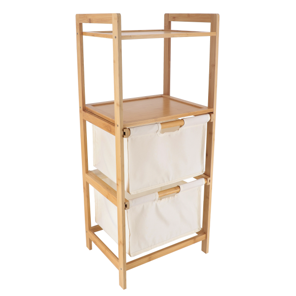 TRENDANCE SHELF WITH 2 BASKETS POLYESTER/BAMBOO, NATURAL