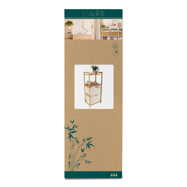 TRENDANCE SHELF WITH 2 BASKETS POLYESTER/BAMBOO, NATURAL - Image 2