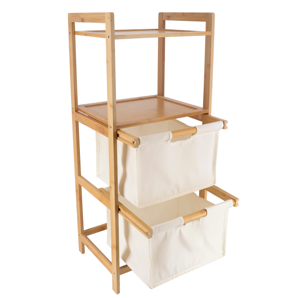 TRENDANCE SHELF WITH 2 BASKETS POLYESTER/BAMBOO, NATURAL - Image 3