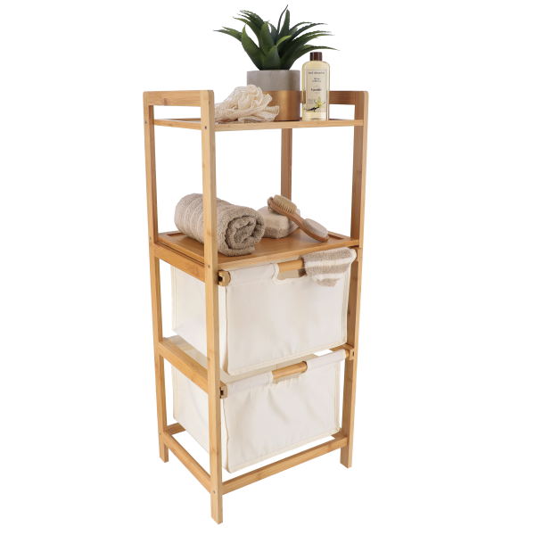 TRENDANCE SHELF WITH 2 BASKETS POLYESTER/BAMBOO, NATURAL - Image 4