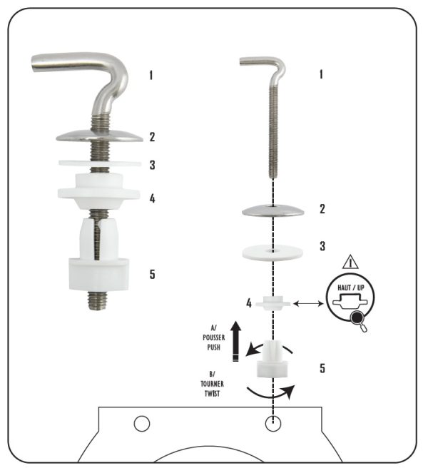 GEPARD SANITARY TOILET BOARD 45.3x36.2 cm DUROPLAST, HARDWARE C8, WHITE VERSA - Image 5