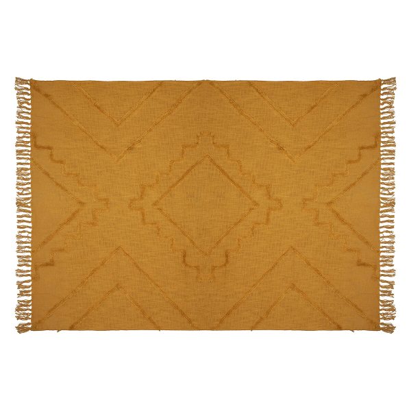 ATMOSPHERA BED COVER INCA 180X130CM COTTON Ocher - Image 2