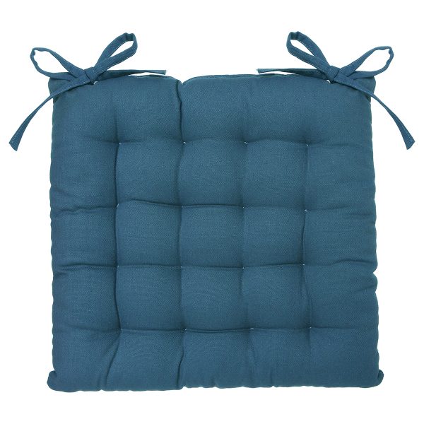 ATMOSPHERA CHAIR CUSHION 38X38X6CM COTTON BLUE - Image 2