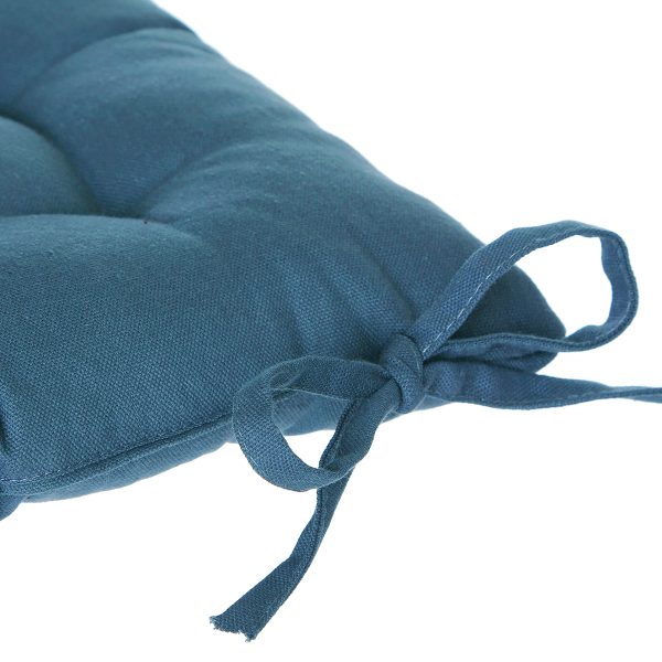 ATMOSPHERA CHAIR CUSHION 38X38X6CM COTTON BLUE - Image 5