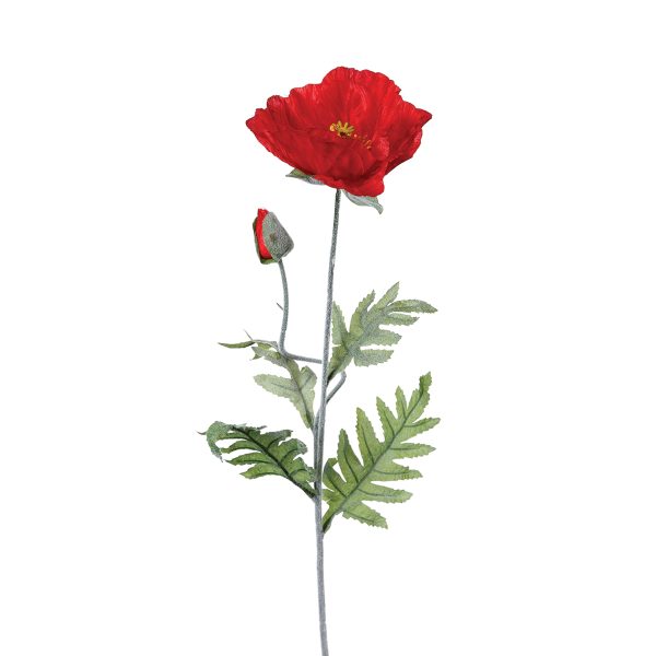 ATMOSPHERA ARTIFICIAL FLOWER POPPY 70CM PES RED - Image 2