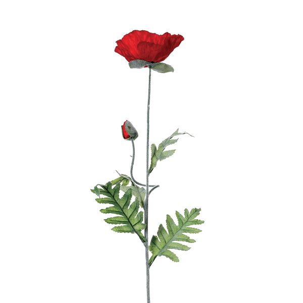 ATMOSPHERA ARTIFICIAL FLOWER POPPY 70CM PES RED - Image 4