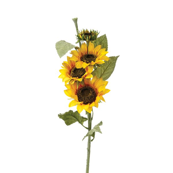 ATMOSPHERA ORNAMENTAL BRANCH SUNFLOWER 80CM POLYESTER YELLOW - Image 2