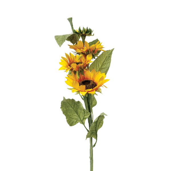 ATMOSPHERA ORNAMENTAL BRANCH SUNFLOWER 80CM POLYESTER YELLOW - Image 3