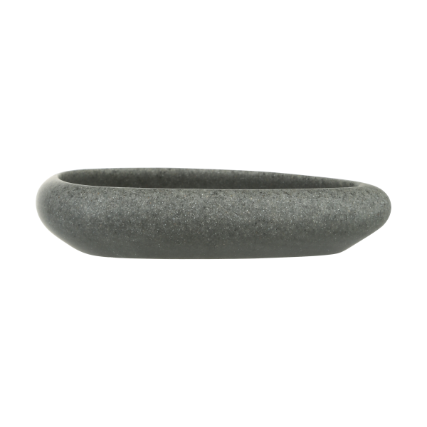 FIVE STONE SOAP HOLDER, 2.5C13C10.5 CM, POLYRESINE, DARK GRAY