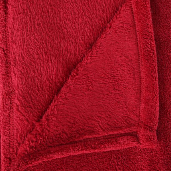 ATMOSPHERA MICROFIBER BLANKET 180X130CM POLYESTER RED - Image 4