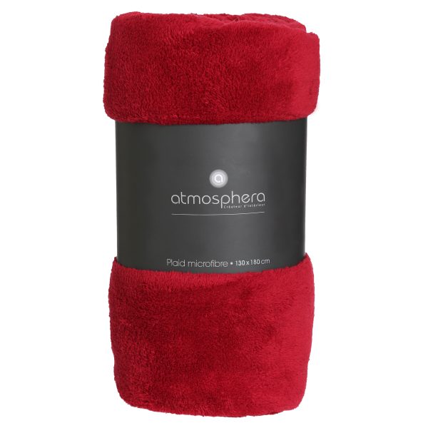 ATMOSPHERA MICROFIBER BLANKET 180X130CM POLYESTER RED - Image 6