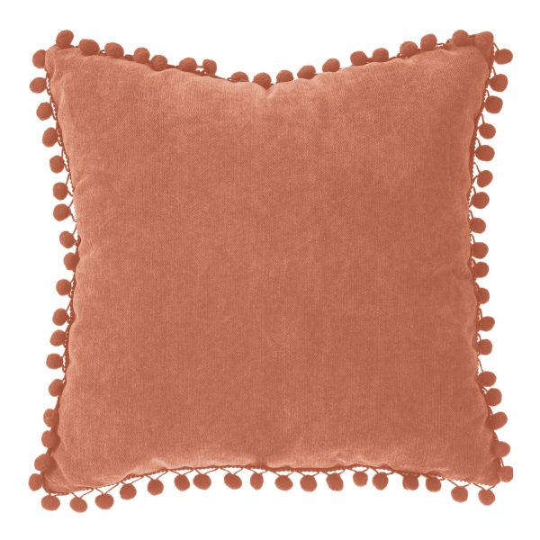 ATMOSPHERA DECORATIVE PILLOW WITH POMPOMS 40X40CM POLYESTER/POLYAMIDE BRICK - Image 2