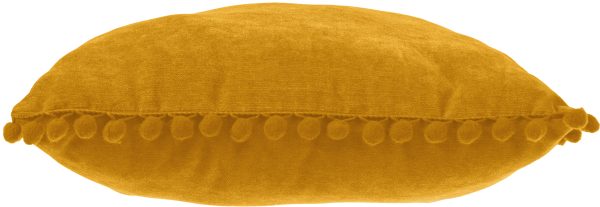 ATMOSPHERA DECORATIVE PILLOW WITH POMPOMS 40X40CM POLYESTER/POLYAMIDE Ocher - Image 4