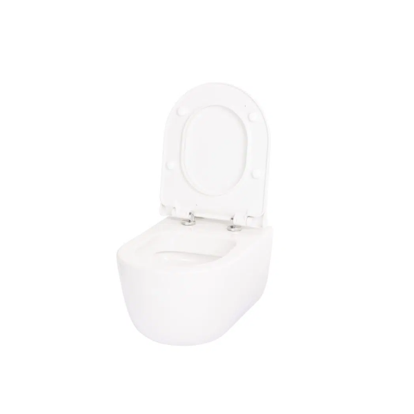 GEPARD SANITARY SET TULIP 1: TULIP VISEĆA WC ŠKOLJKA; bijela; rimless; 49x33x36 cm sa bijelom WC sjedalicom D SHAPE SLIM 41,8/43,3x35,6 cm, DUROPLAST, OKOV C9 - Image 2