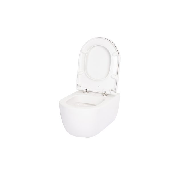 GEPARD SANITARY SET TULIP 2: TULIP VISEĆA WC ŠKOLJKA; bijela; rimless; 49x33x36 cm sa bijelom WC sjedalicom BLITZ D SHAPE 41,8/43,3x35,6 cm DUROPLAST, OKOV C9, SC, EC, BF - Image 2