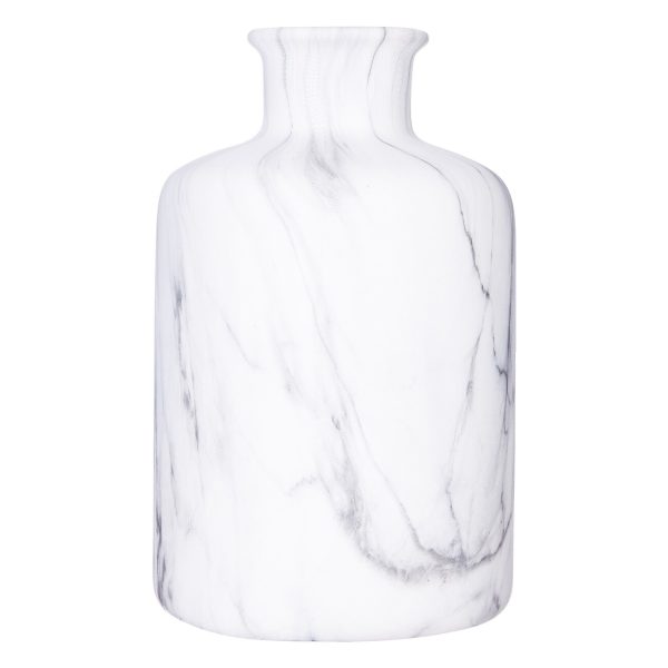 ATMOSPHERA MARBLE VASE 11X18CM WHITE CERAMIC