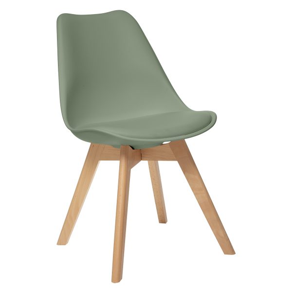 ATMOSPHERA CHAIR TAHO 52.5X48X82CM BEECH/STEEL/POLYPROPYLENE/POLYURETHANE KHAKI GREEN - Image 2