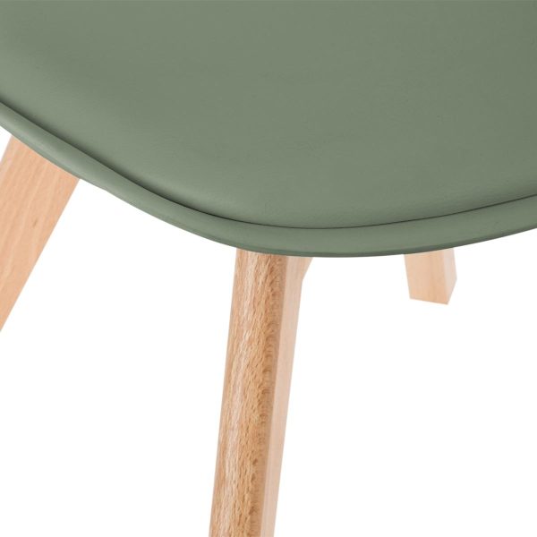 ATMOSPHERA CHAIR TAHO 52.5X48X82CM BEECH/STEEL/POLYPROPYLENE/POLYURETHANE KHAKI GREEN - Image 5