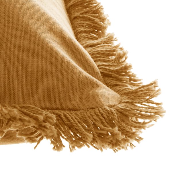 ATMOSPHERA DECORATIVE PILLOW FRINGE 30X50 CM COTTON/POLYESTER Ocher - Image 7