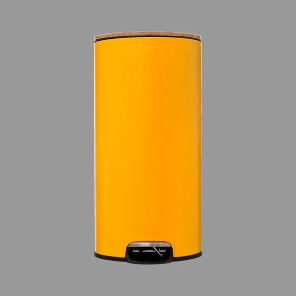 FIVE GARBAGE BIN BAM 30L 29X36X65CM METAL YELLOW