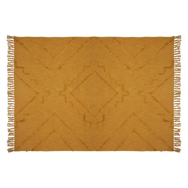 ATMOSPHERA BED COVER INCA 180X130CM COTTON Ocher - Image 3