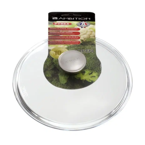 AMBITION HEAT-RESISTANT LID 22CM, GLASS - Image 3