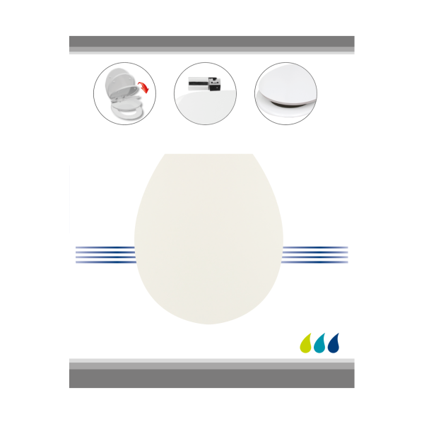 TENDANCE TOILET BOARD MDF WITH CHROME FITTINGS SOFT CLOSE, WHITE