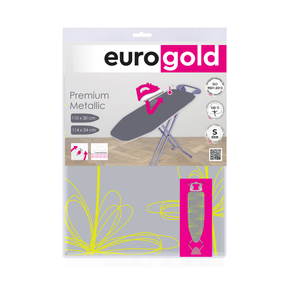 EUROGOLD COVER FOR IRONING BOARD METALLIC 110x30-114x34 cm - Image 2