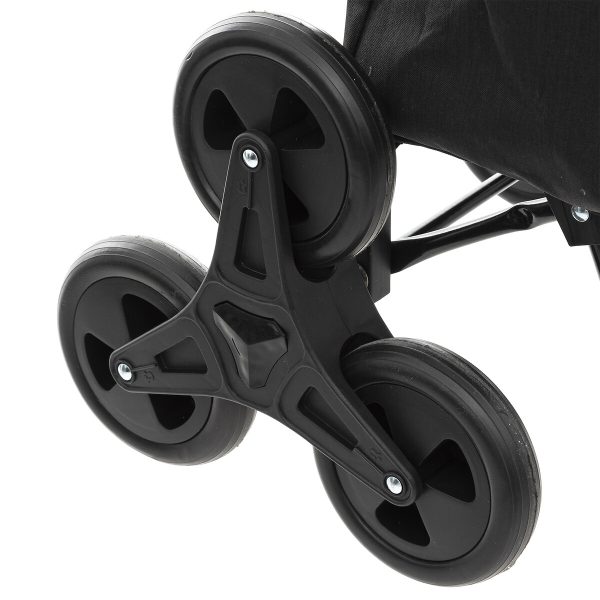 FIVE SHOPPING TROLLEY WITH 6 WHEELS BLACK - Image 6