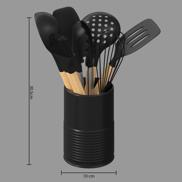 FIVE KITCHEN CUTLERY SET, PBT/RUBBER/SS/SILICONE/STEEL BLACK 8/1 - Image 10